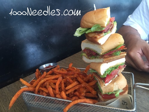 BLTA Stack with Sweet Potato Fries Cafe 6 8/5/2016